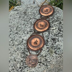 VINTAGE EUC Copper African Safari Animals Wall Hanging Elephant Giraffe Lion 🐘